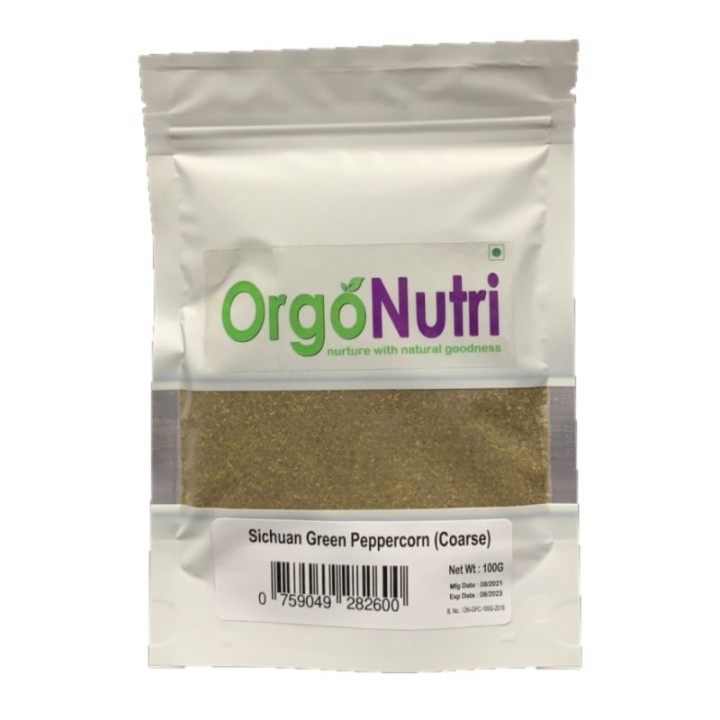 Orgonutri Medium Grind Coarse Sichuan Green Peppercorn, Sì Chu?n Q?ng