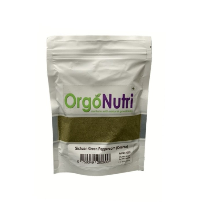 Orgonutri Medium Grind Coarse Sichuan Green Peppercorn, Sì Chu?n Q?ng