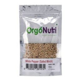 Orgonutri Whole White Pepper (Safed Mirch), Bái Hú Ji?o 100gm